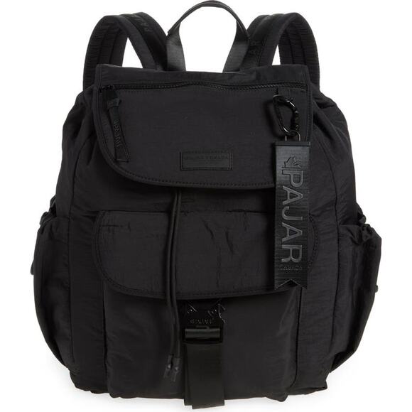 2 NEW PAJAR CANADA Black Nylon Ripstop Backpack Travel Weekender Duffel Bag Set - Picture 5 of 16